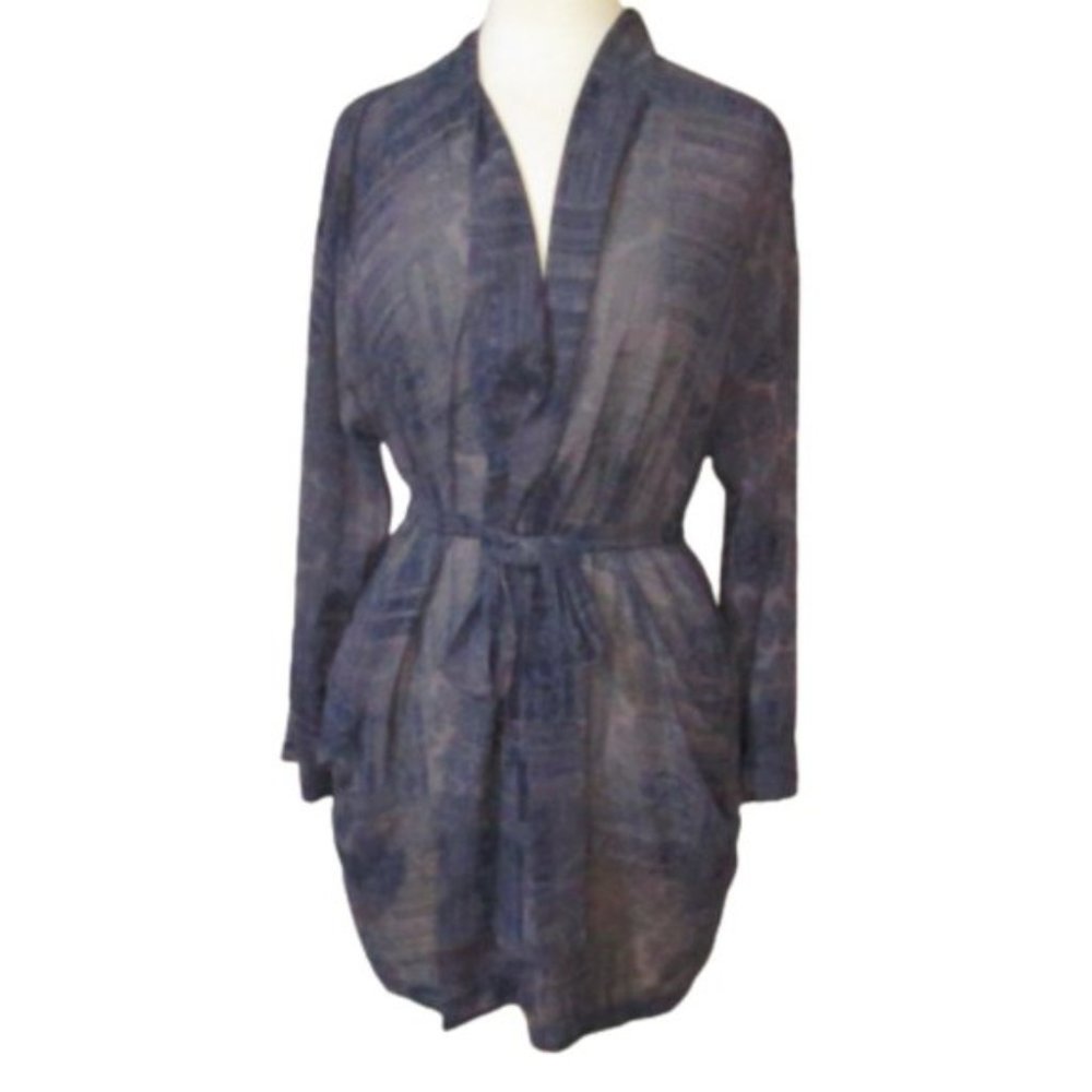 Victoria's Secret Purple Blue Sheer Kimono Wrap Robe